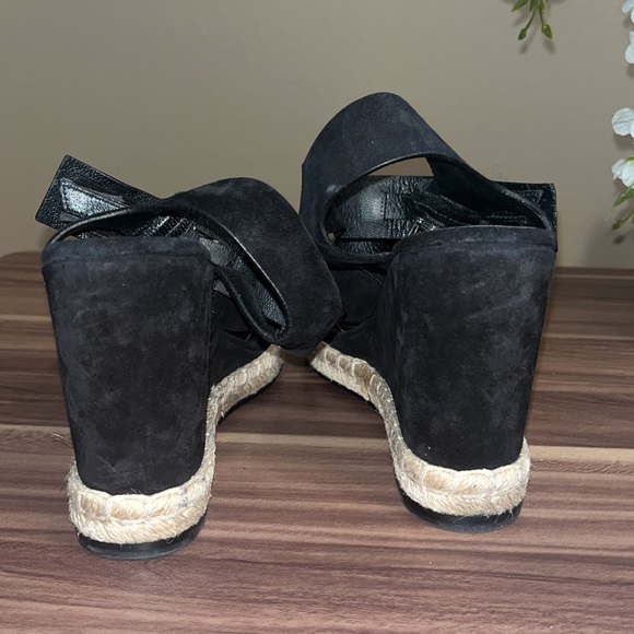 BALENCIAGA ROPE TRACK SUEDE LEATHER WEDGE SANDALS - Picture 8 of 16